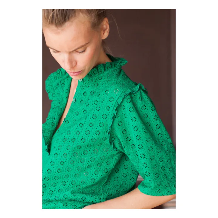 Blusa bordada Agatha - Colección Mujer  | Verde- Imagen del producto n°1