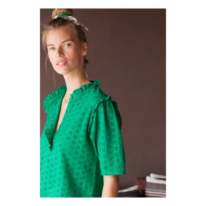 Blusa bordada Agatha - Colección Mujer  | Verde- Imagen del producto n°2