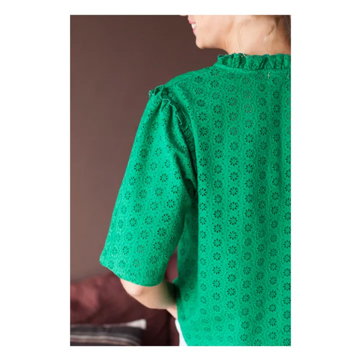 Blusa bordada Agatha - Colección Mujer  | Verde- Imagen del producto n°4
