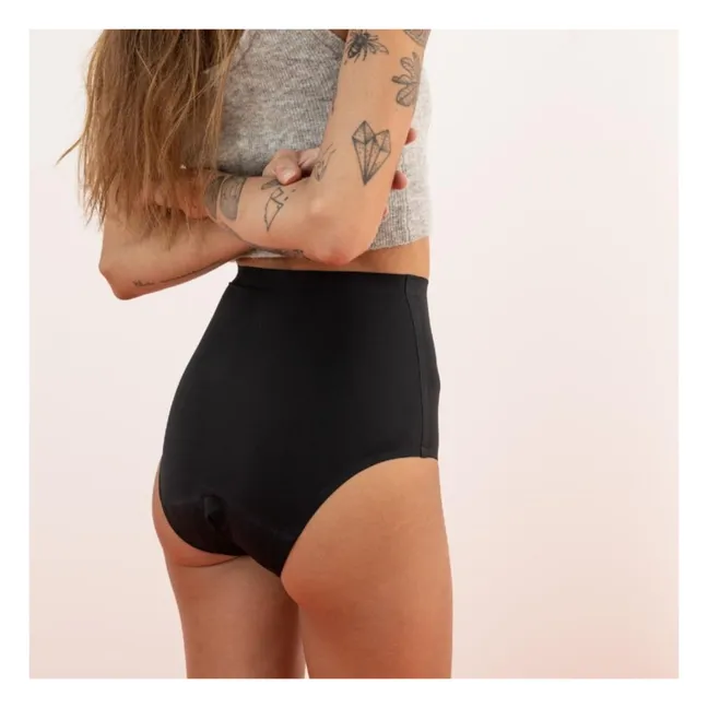 Culotte Menstruelle Taille Haute - Flux Moyen | Noir