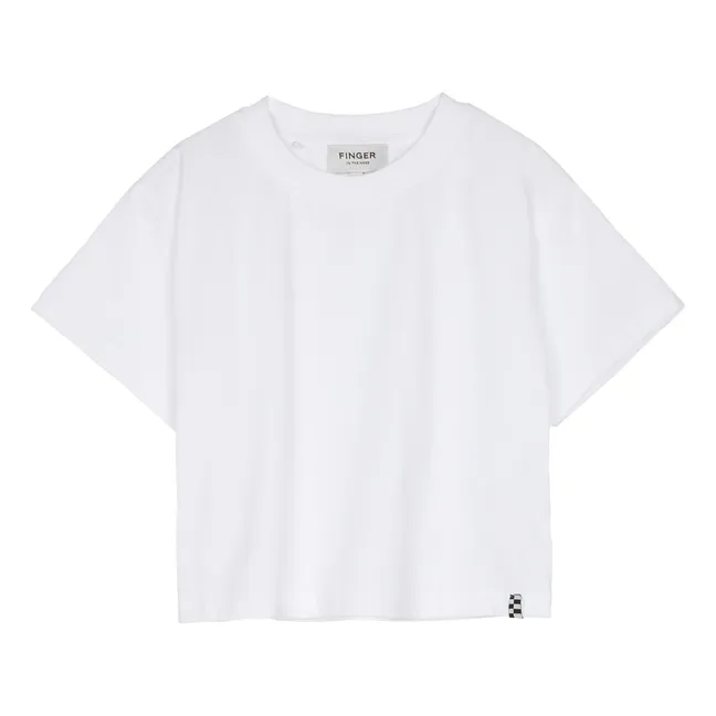 Camiseta Oversized Crop algodón orgánico | Blanco
