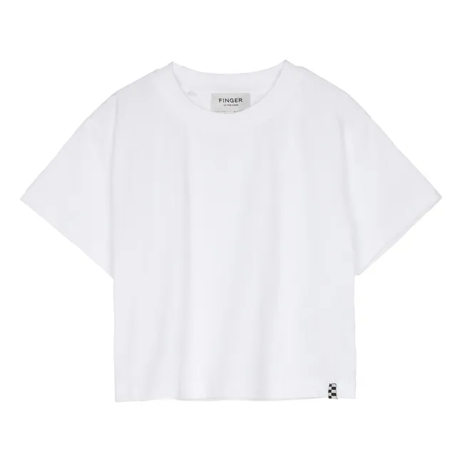 Oversized Crop Organic Cotton T-shirt  | White