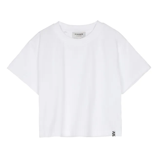 T-shirt Oversized Crop Coton Bio | Blanc
