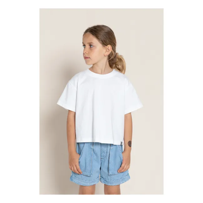Oversized Crop Organic Cotton T-shirt  | White
