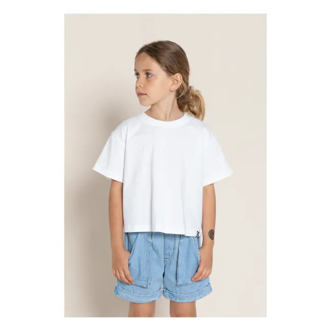 T-shirt Oversized Crop Coton Bio | Blanc