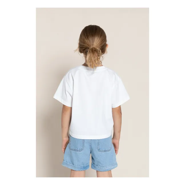 Oversized Crop Organic Cotton T-shirt  | White