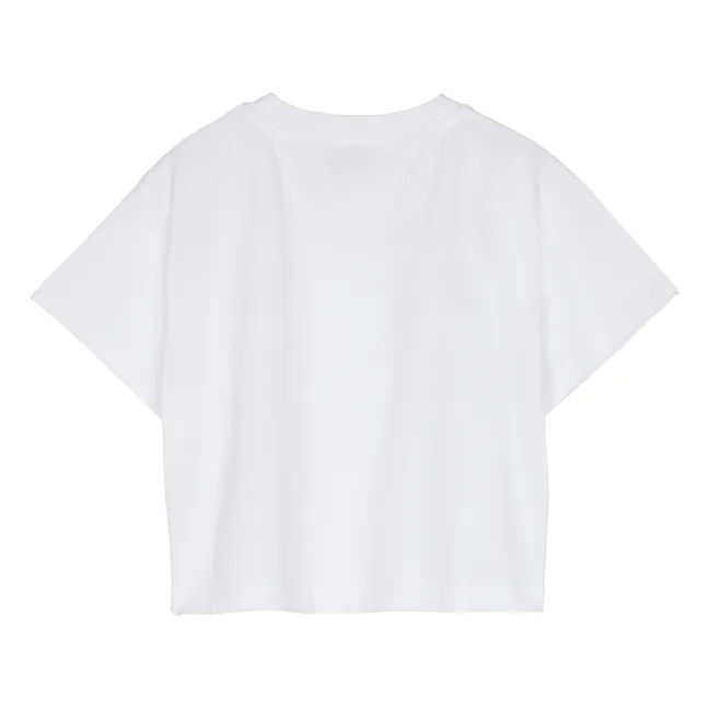 Camiseta Oversized Crop algodón orgánico | Blanco