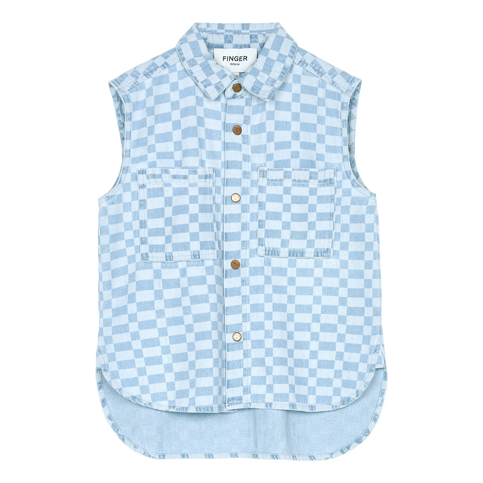 Finger In The Nose Denim Bleached Ara Sleeveless Shirt