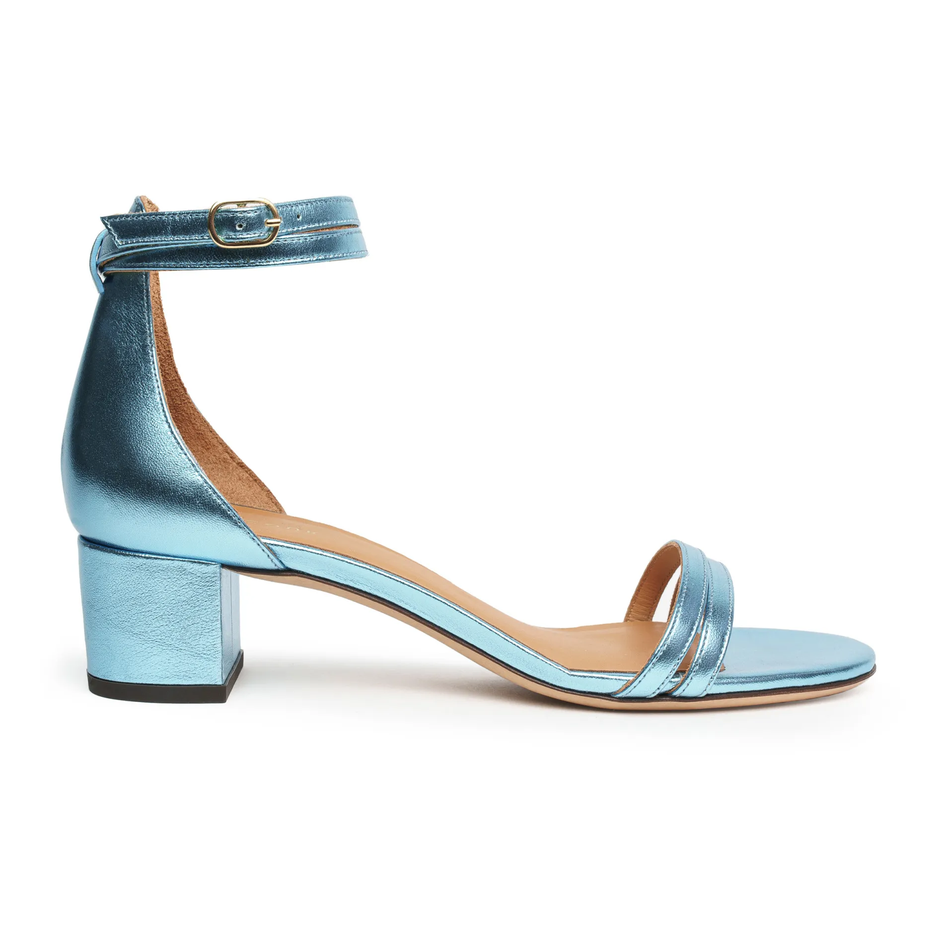 Rivecour Blue N°599 Leather Heeled Sandals
