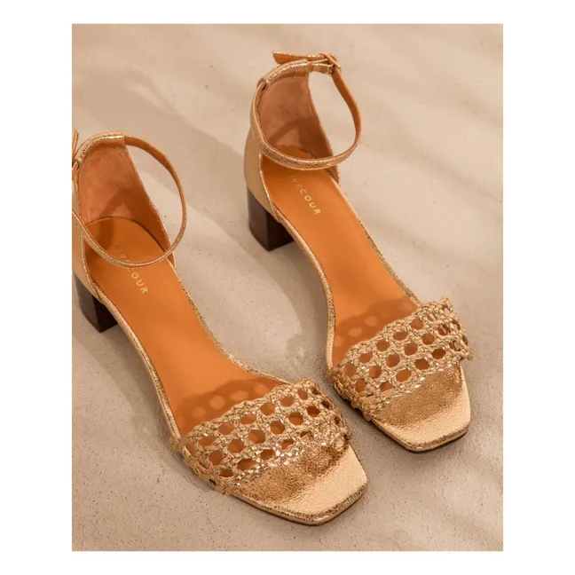 Sandales à talons Cuir N°890 | Doré