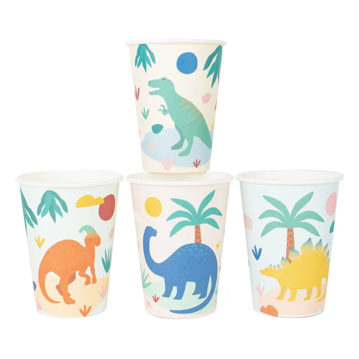 Vasos de cartón Dinosaurios - Lote de 8- Imagen del producto n°0