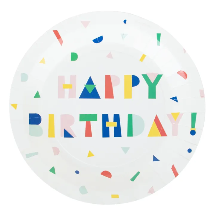 Happy Birthday Cardboard Plates - Set of 8- Product image n°0