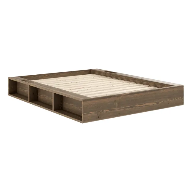 Cama con almacenamiento Ziggy | Bois foncé