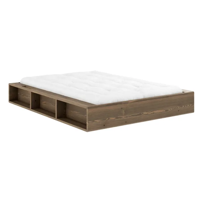 Cama con almacenamiento Ziggy | Bois foncé