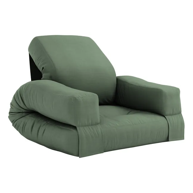 Mini Hippo Children's Pouf Armchair | Olive green
