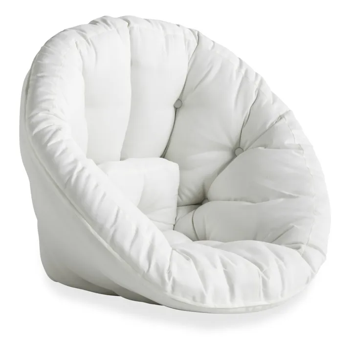 Outdoor Pouf Armchair | White- Product image n°0
