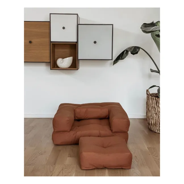 Children's Cube Pouf Armchair | Brown
