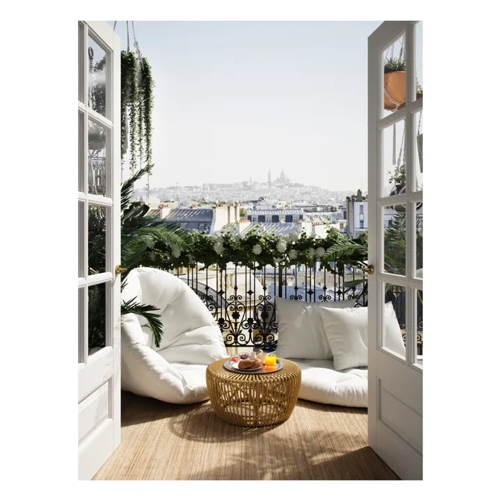 Outdoor Pouf Armchair | White- Product image n°1