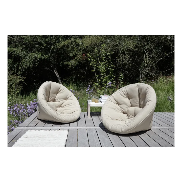 Outdoor Pouf Armchair | White- Product image n°2