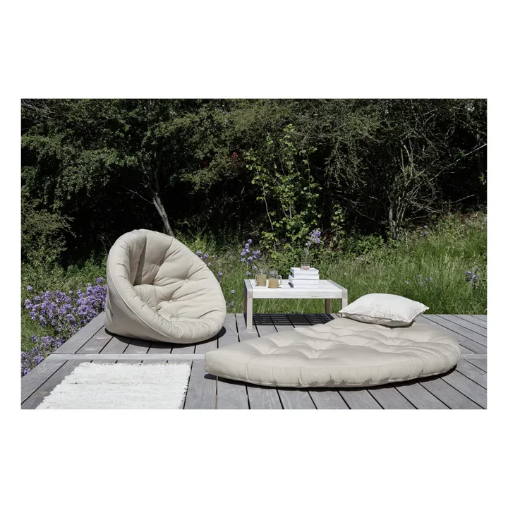 Outdoor Pouf Armchair | White- Product image n°5