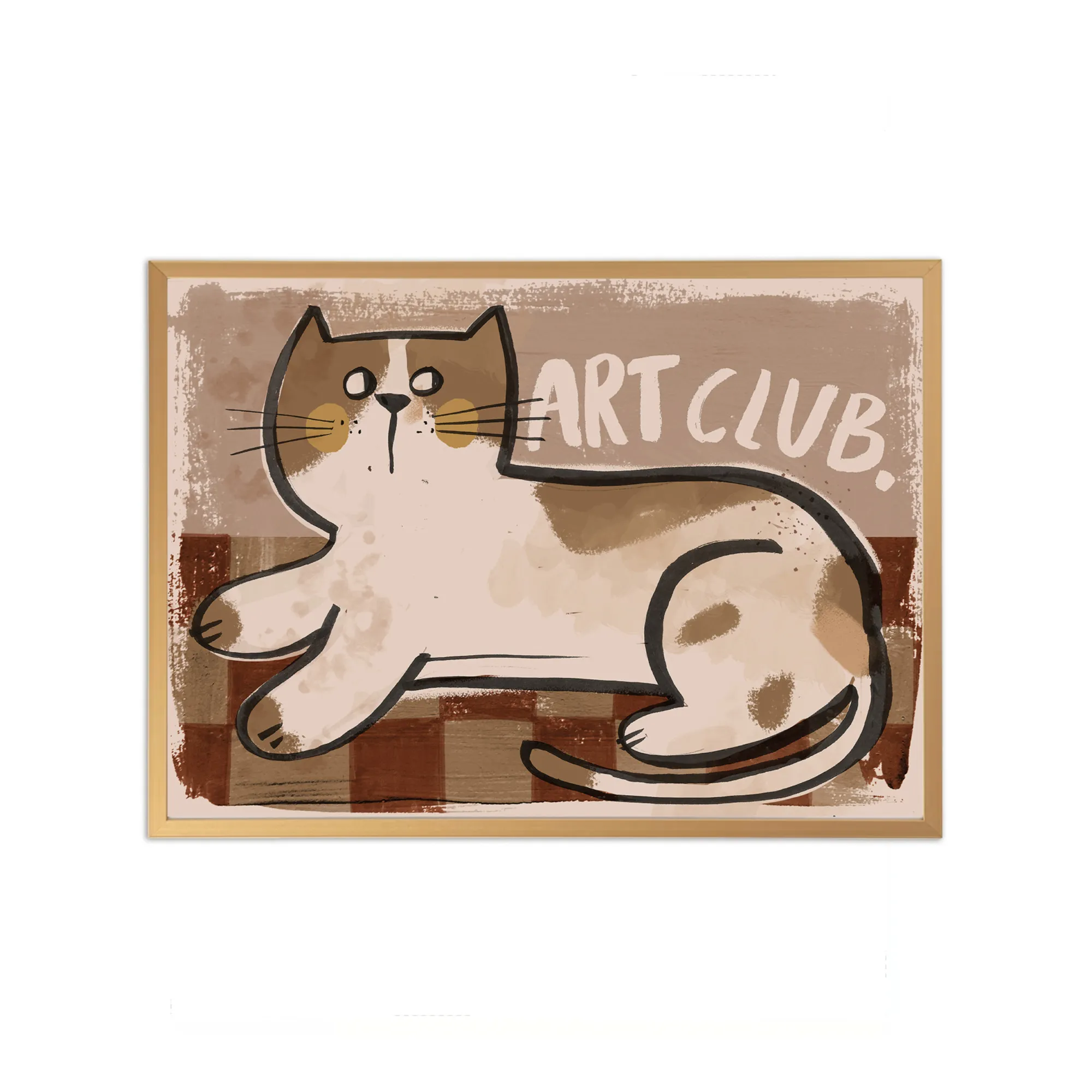 Studio Loco Multicoloured Cat Artist Club Large Poster