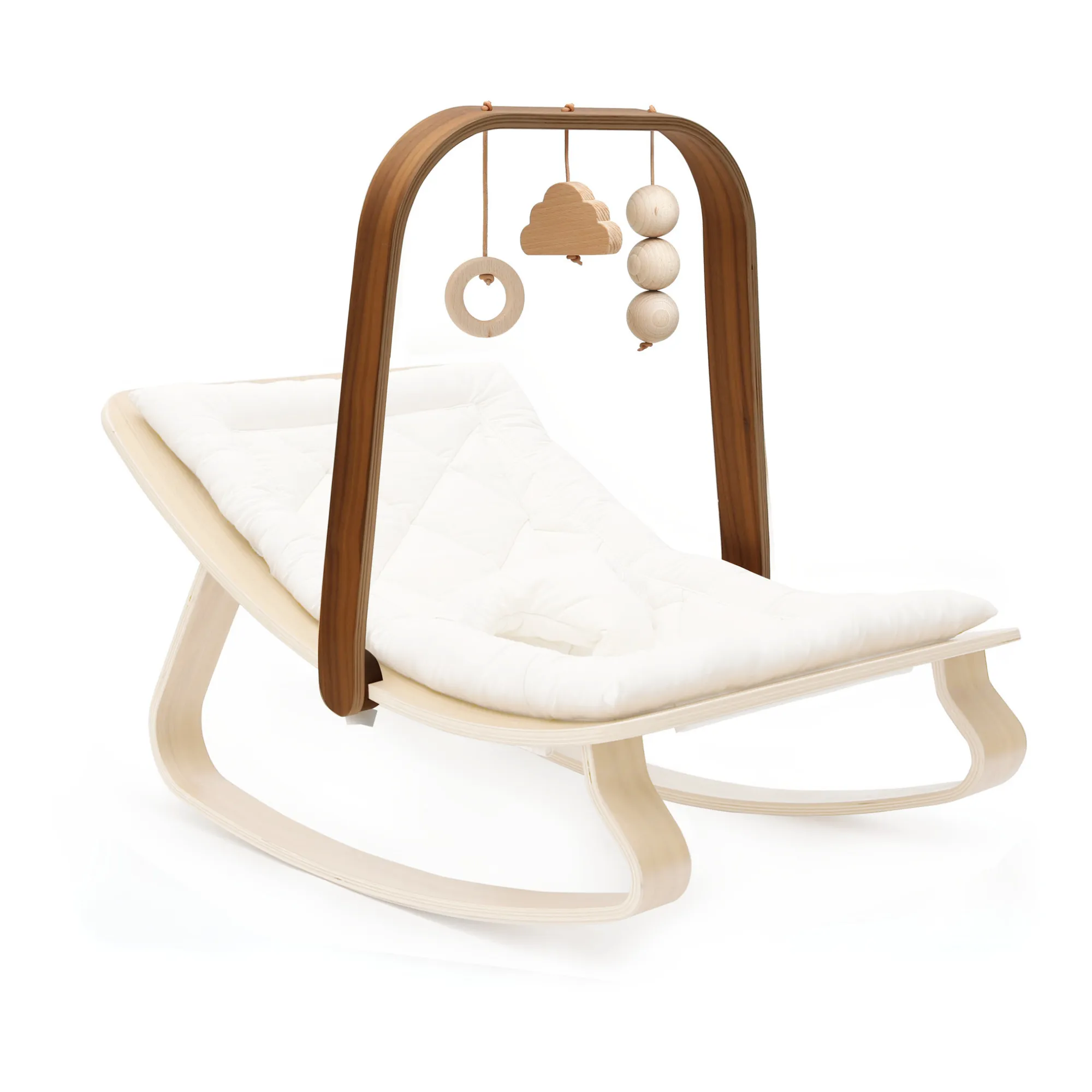 Charlie Crane Walnut Activity Arch With Toys For Levo Baby Bouncer