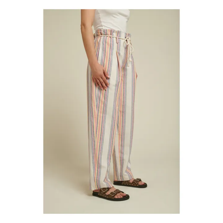 Rick Striped Pants | White- Product image n°1