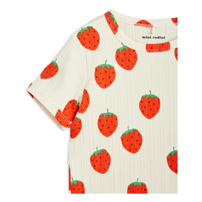 T-Shirt aus Bio-Baumwolle Erdbeere | Seidenfarben