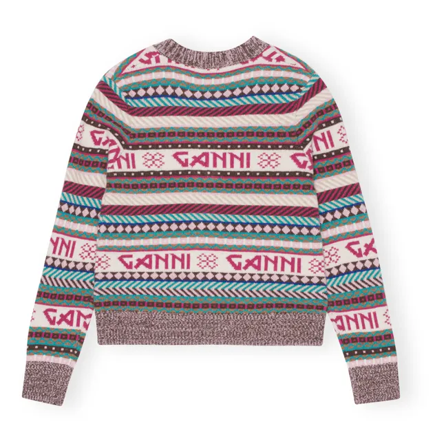 Cardigan Mix Logo Laine | Ecru