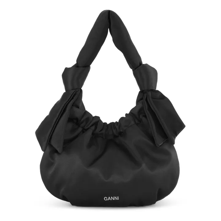 Ganni - Recycled Material Small Occasion Hobo Bag - Black