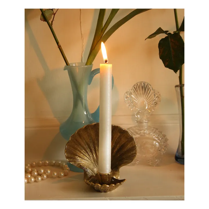 Scarlett Recycled Brass Candlestick | Golden brown- Product image n°1