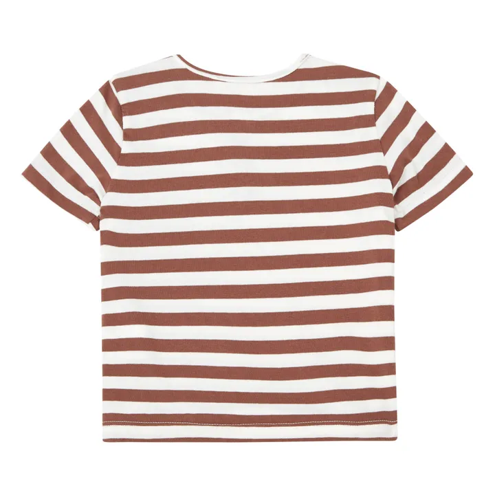 Striped T-Shirt with Pocket | Camel- Product image n°1