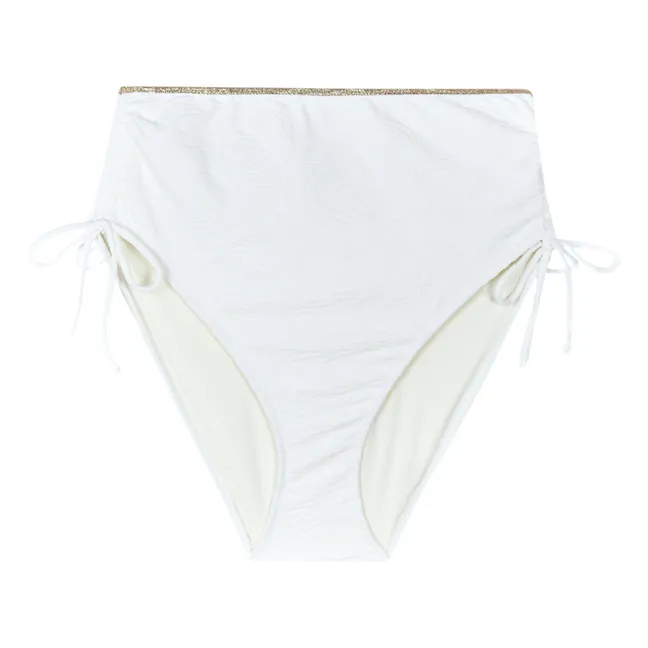 Braguita de bikini de cintura alta Mona Cebra | Blanco