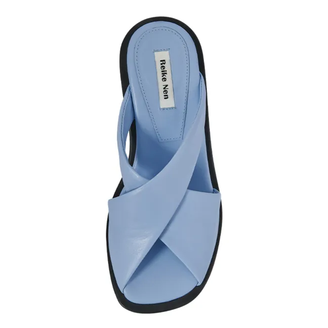Mules Croisées | Bleu ciel