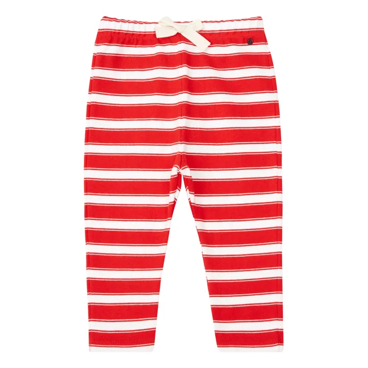 Pantalon Rayé Jersey Epais | Rouge- Image produit n°0