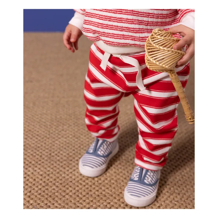 Pantalon Rayé Jersey Epais | Rouge- Image produit n°2