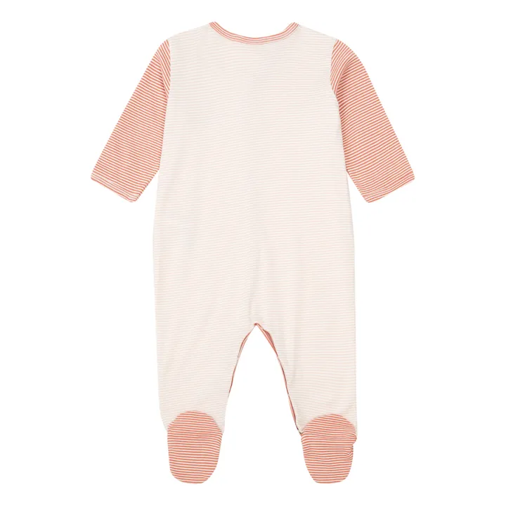 Patterned Organic Cotton Footed Pyjamas | Pink- Product image n°3