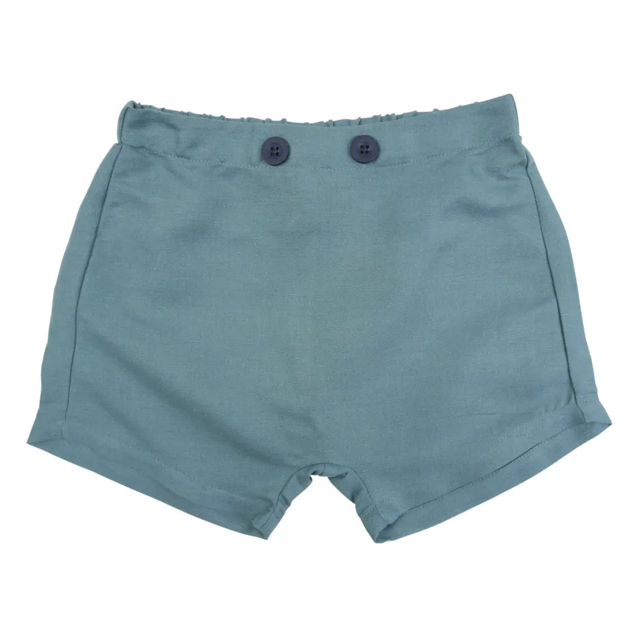 La Petite Collection Blue Linen Harem Shorts