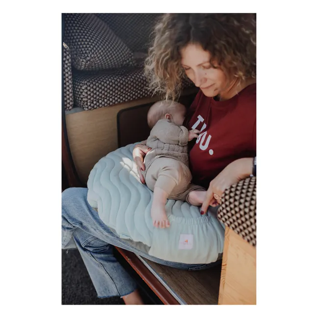 Coussin d'allaitement gonflable | Bleu céladon