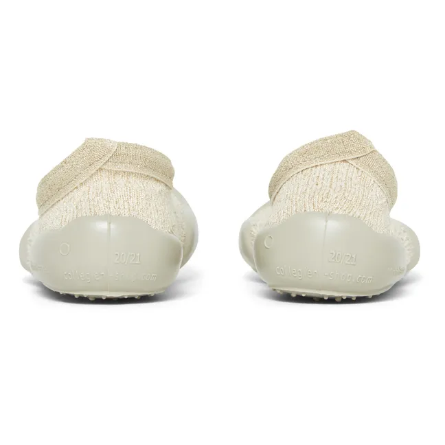 Openwork Ballerina Slippers | Beige