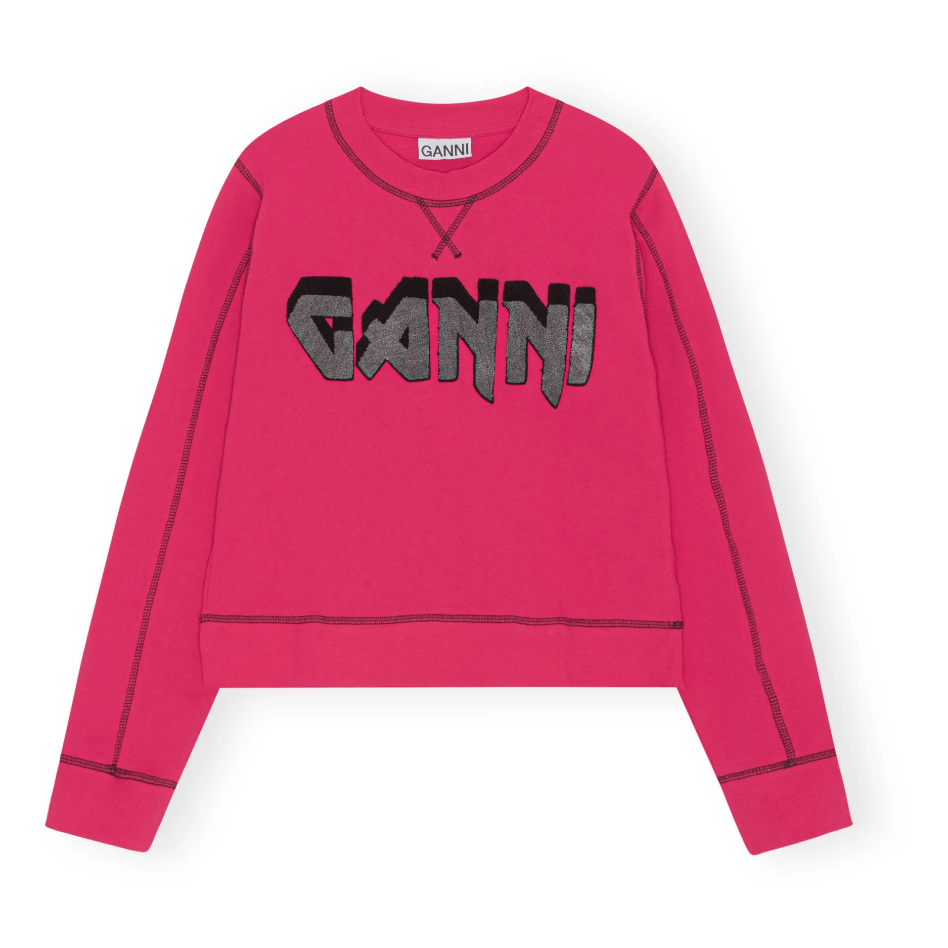 Ganni Fuchsia Isoli Rock Organic Cotton Sweatshirt