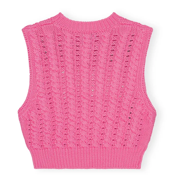 Jersey Twisted Crop sin mangas | Rosa Bombón- Imagen del producto n°5