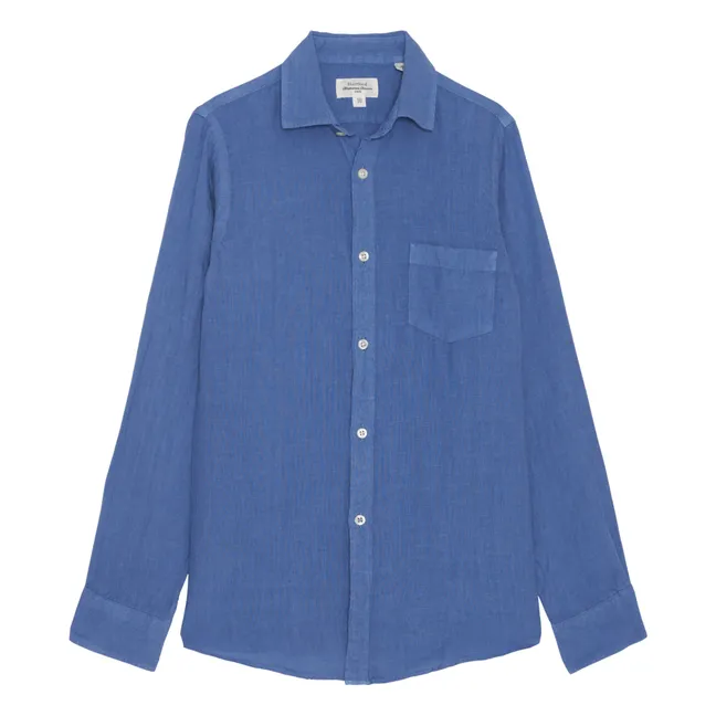 Paul Pat Camisa de lino | Azul Marino