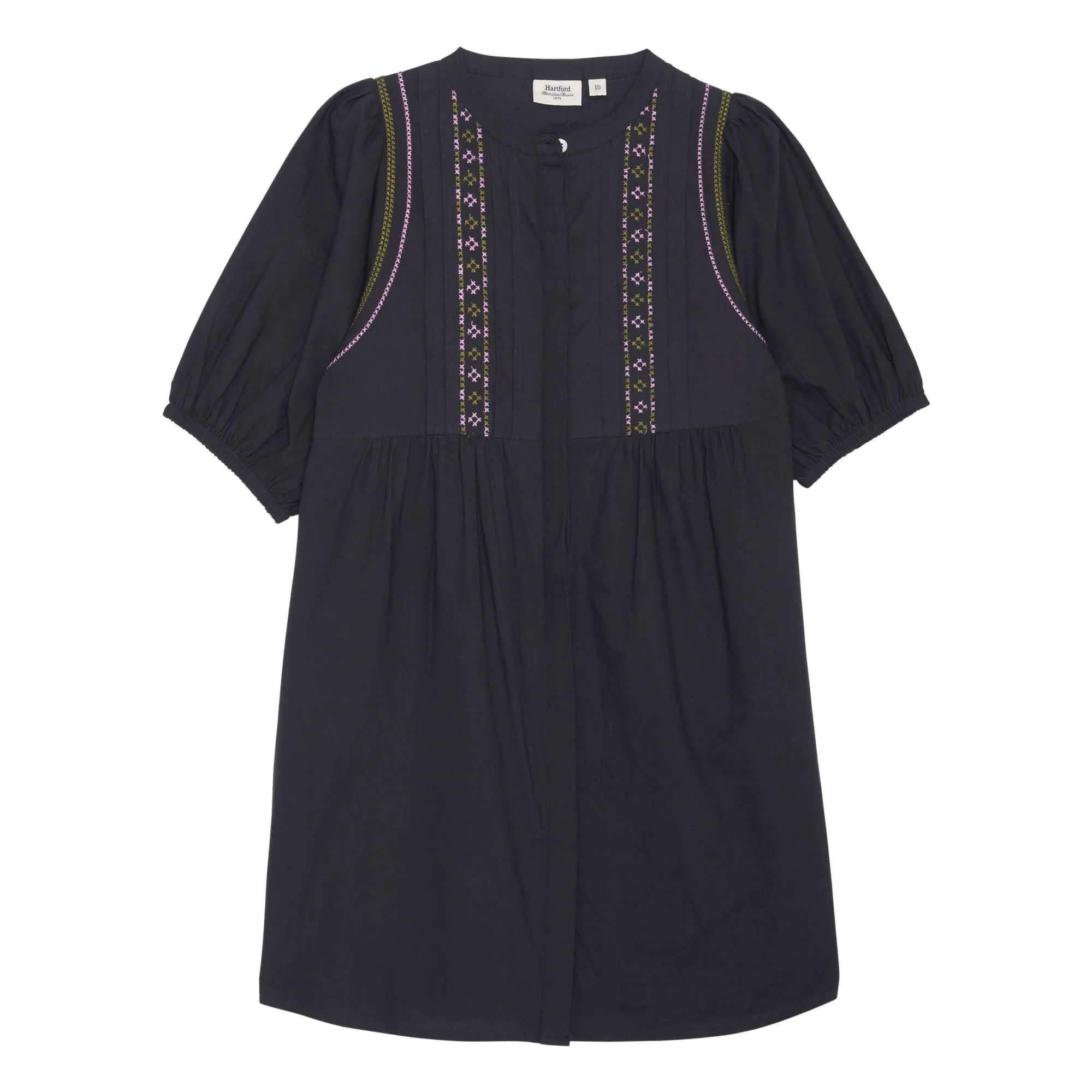 Hartford Midnight Blue Rema Embroidered Dress