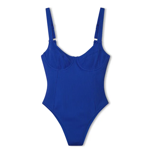 Maillot 1 Pièce Marine Côtelé | Bleu