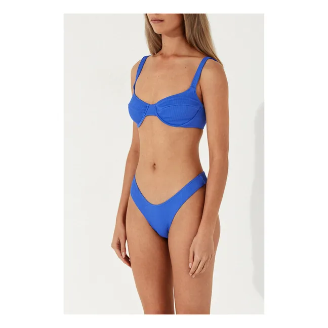 Bas de Maillot Marine Côtelé | Bleu