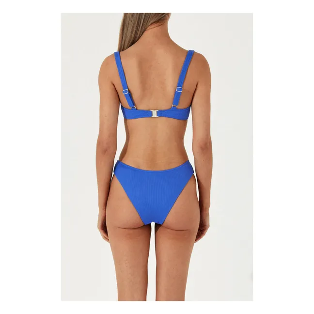 Bas de Maillot Marine Côtelé | Bleu