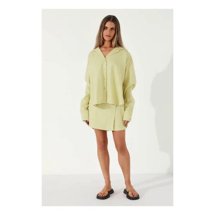 Chemise Celery Lin | Vert anis- Image produit n°1