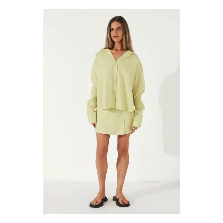 Chemise Celery Lin | Vert anis- Image produit n°3