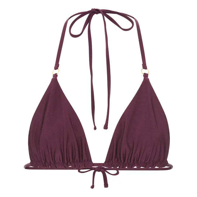 Triangle maillot de bain réversible | Aubergine